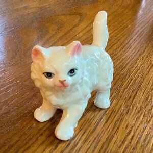 White Ceramic Cat Figurine